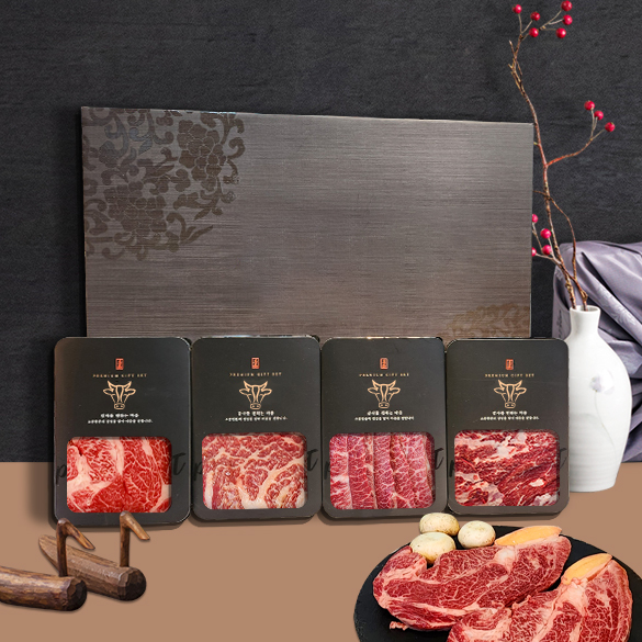 선현한우 한우 1+, 1++ 7, 8, 9등급 거세 구이세트B (꽃등심 300g + 살치살 200g + 부채살 300g + 갈비살 200g) 한우모듬세트 구이용