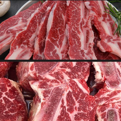 선현한우 미국산 LA갈비+ 미국산 소갈비 세트(구이용 기름 제거,세절용) 3kg, 6kg, 9kg 수입산  LA갈비 미국산
